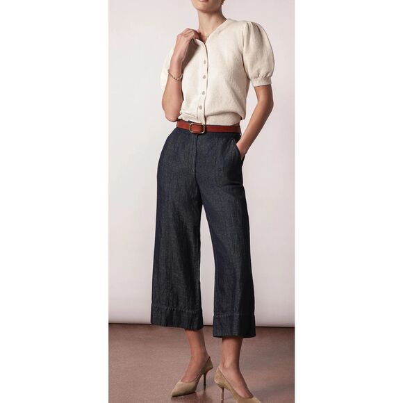 NWOT Brochu Walker The Odele Denim Pant, indigo Small $345 C30 - Picture 1 of 13